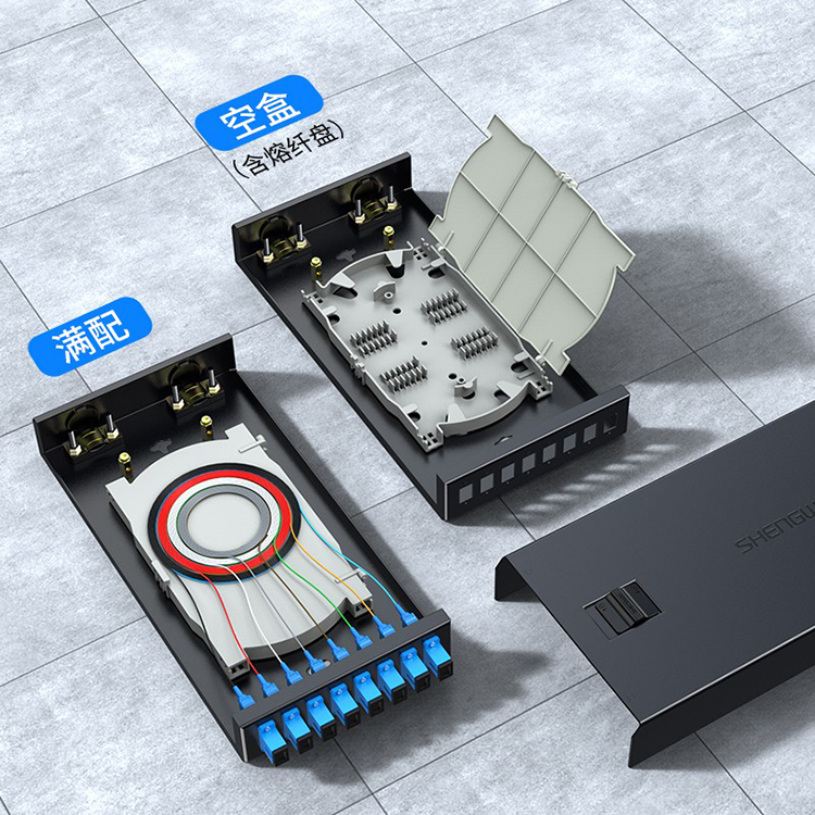 [胜为] 光纤终端盒 SC8口单模9/125满配尾纤光缆 黑色 FBO-108S-S 1个