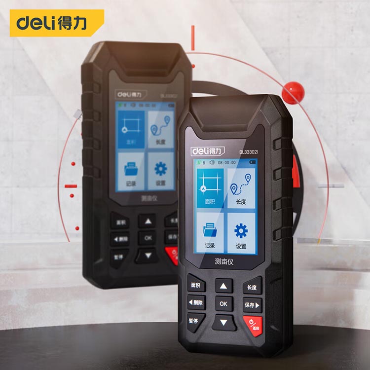 得力 测亩仪彩屏语音播报 红 3.7V,2000mAh  DL333021 1台