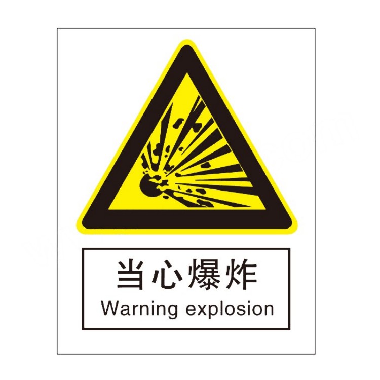 标识牌专家 当心爆炸标识 1*315*250mm   优质工程塑料 QS-215D2 1张