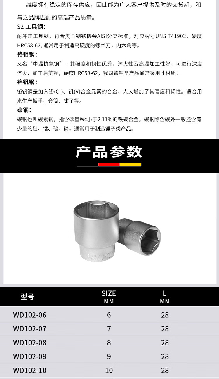 维度 公制呆梅两用扳手 CRV 6 WD203-06 1件